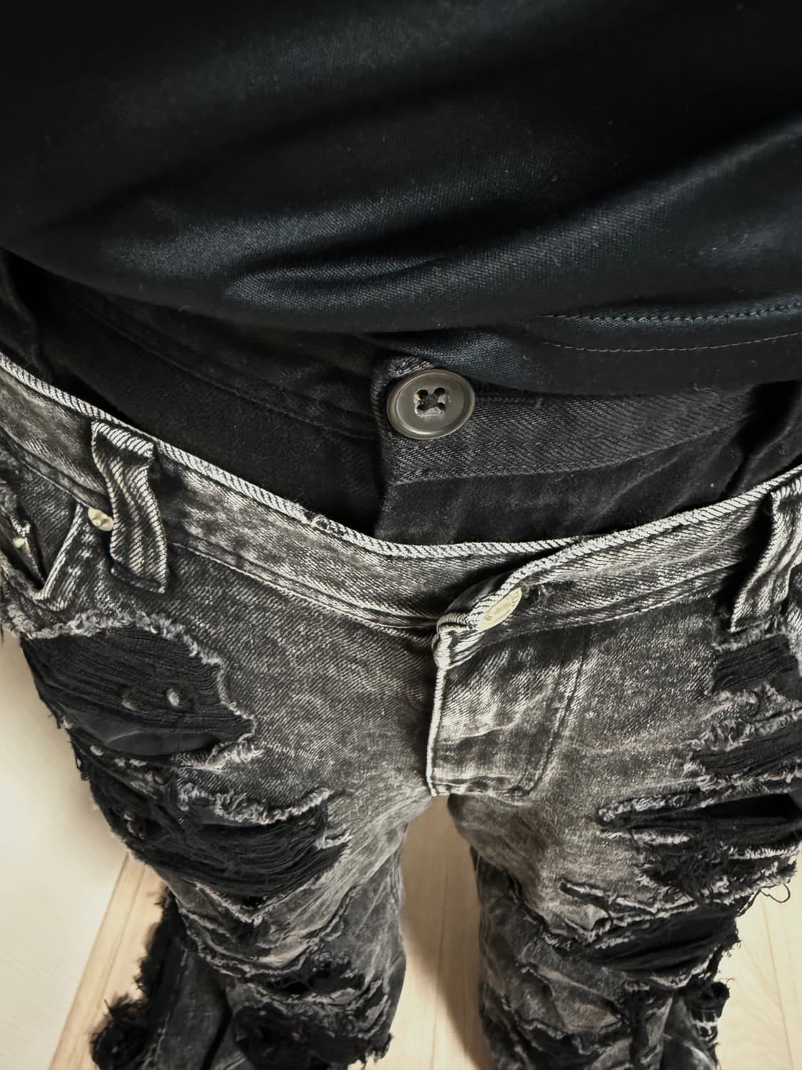 레씨토 washing denim pants black 상품이미지3