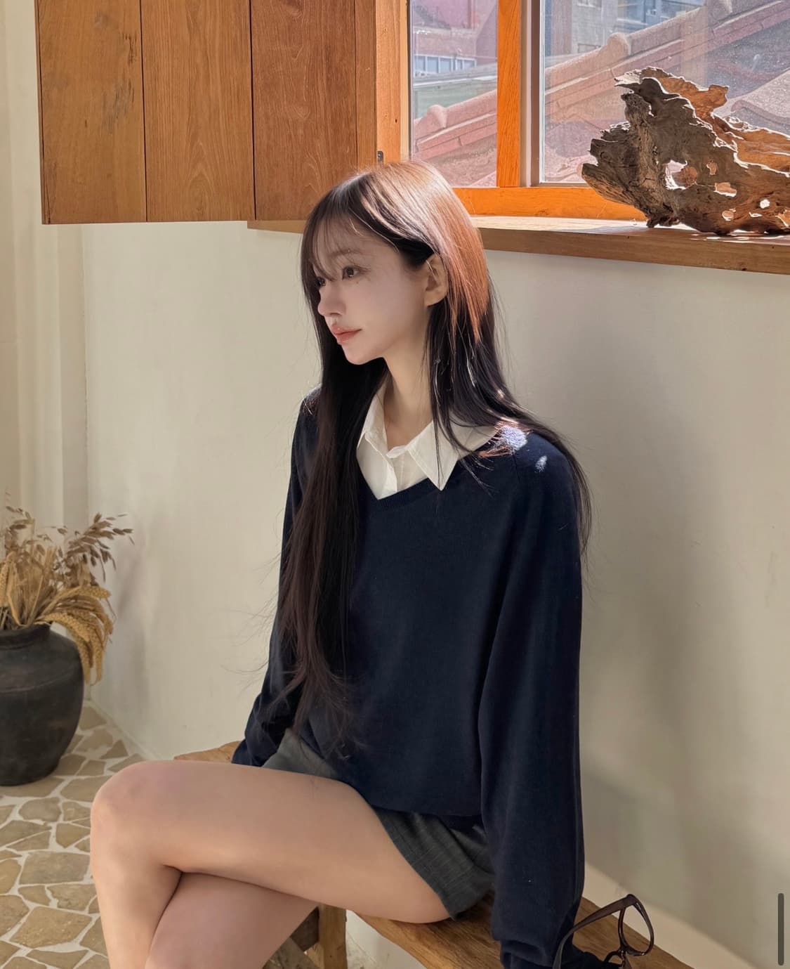 카인다미 브이넥 니트 티 상품이미지2