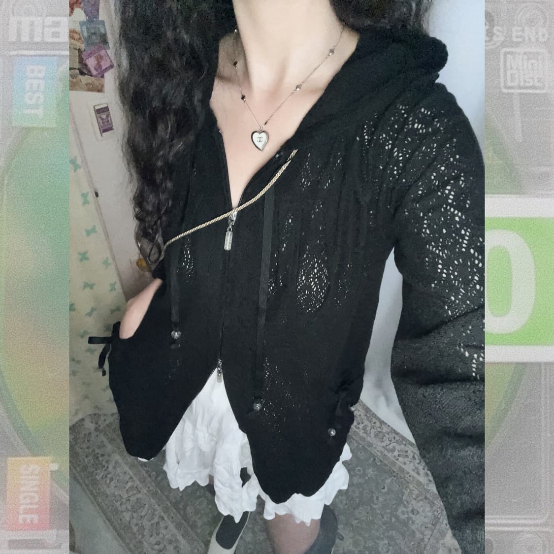 블랙 레이스 투웨이 집업 상품이미지4