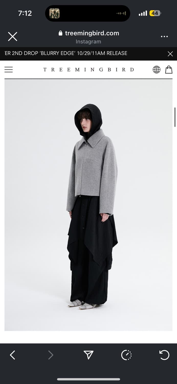 트리밍버드 트라움 숏 집업 그레이 상품이미지6