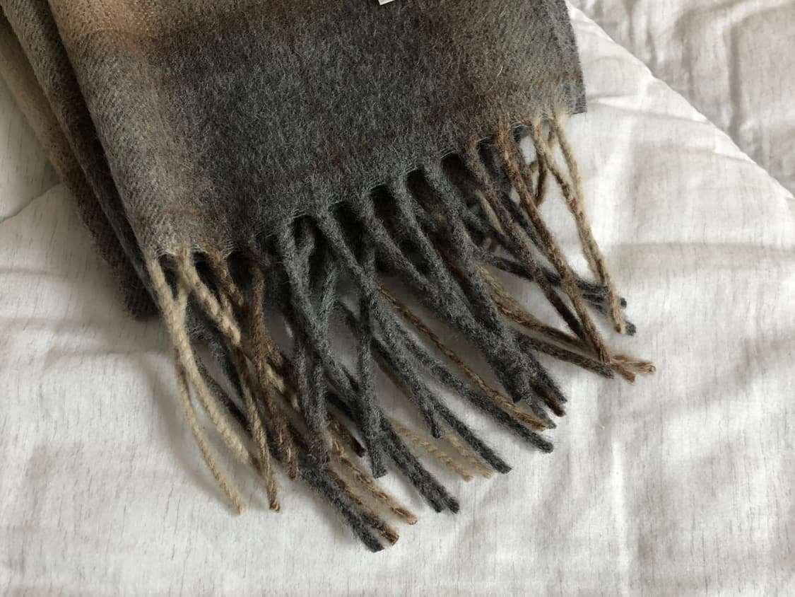 쿠어 메리노 울 옴브레 체크 머플러 상품이미지3