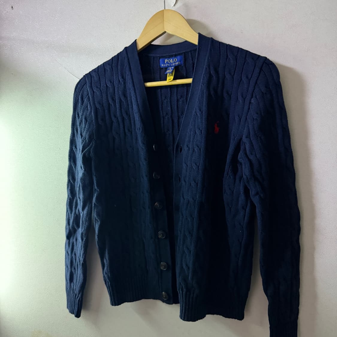 폴로 랄프로렌 케이블 꽈배기 가디건 보이즈 L (여성 55정도) 상품이미지9
