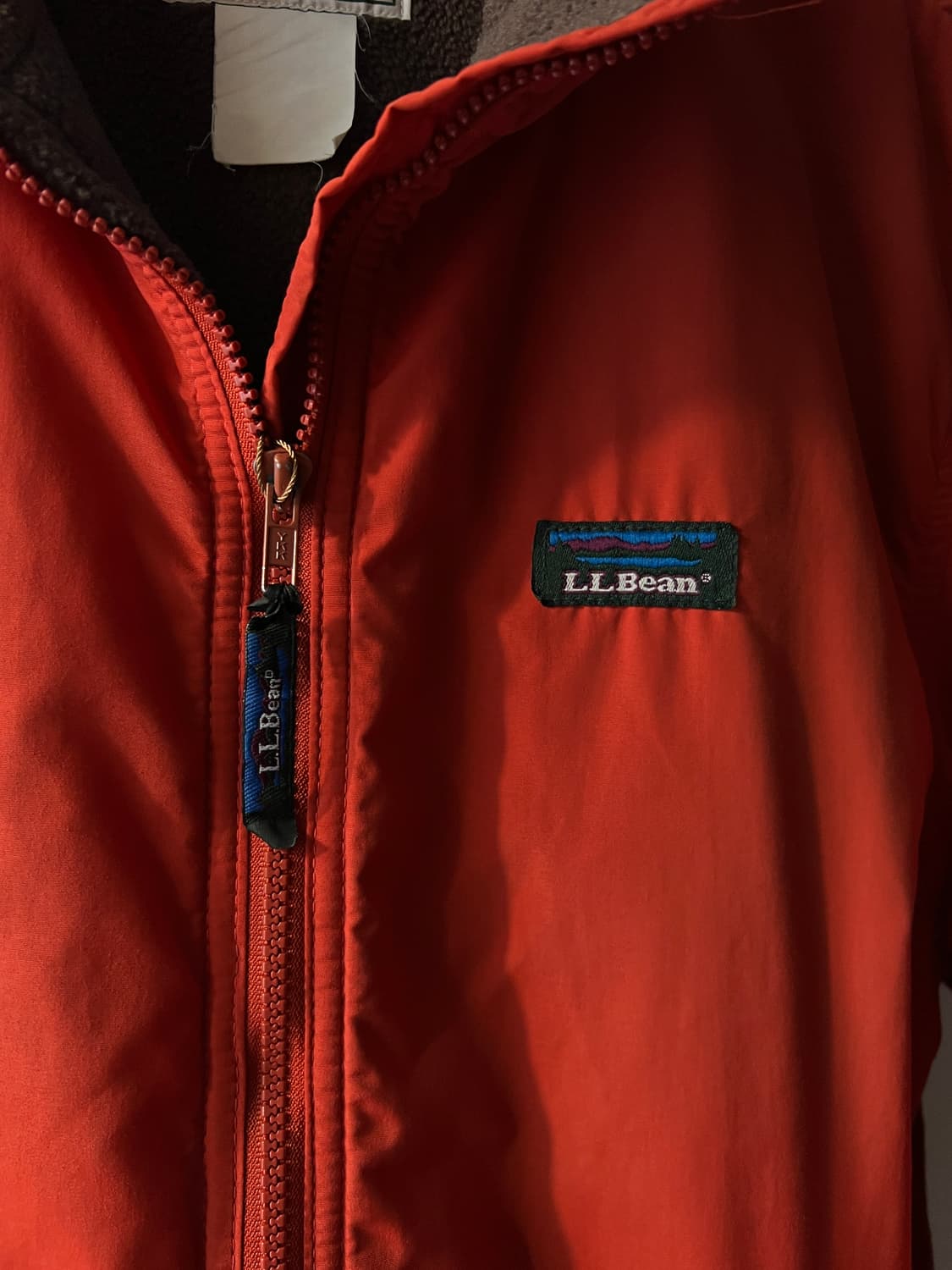 [M]90's 엘엘빈 USA 플리스 라이닝 오렌지 웜업 자켓 상품이미지3