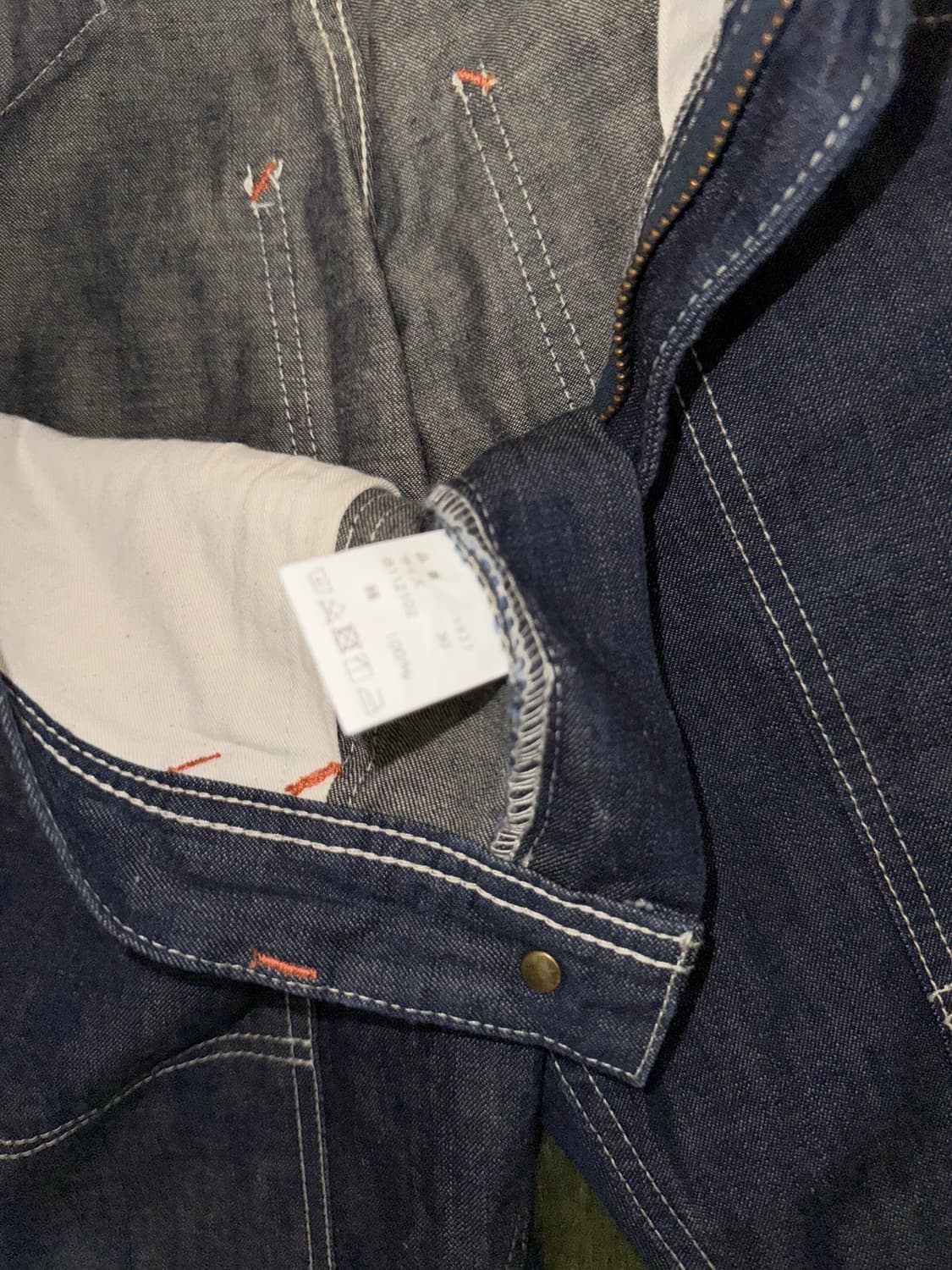 [30] 풀카운트 더블니 포켓 디테일 신치백 워크 팬츠 인디고 상품이미지5