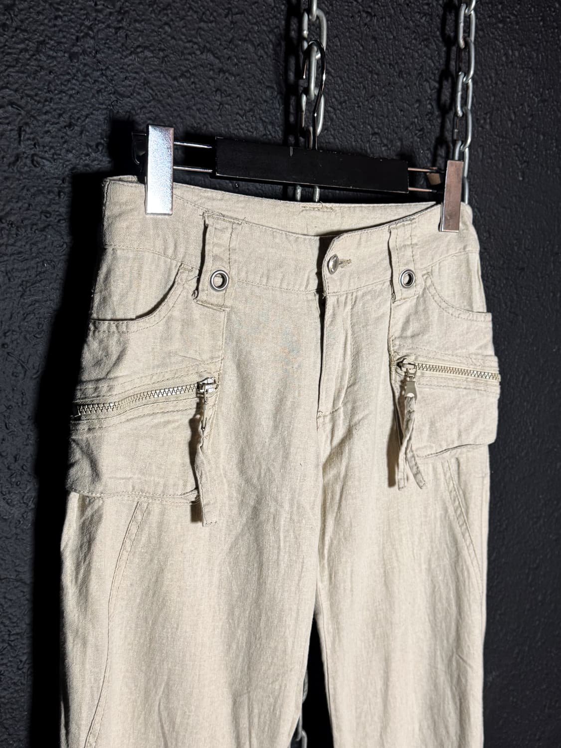 Beige linen flare pants 상품이미지2