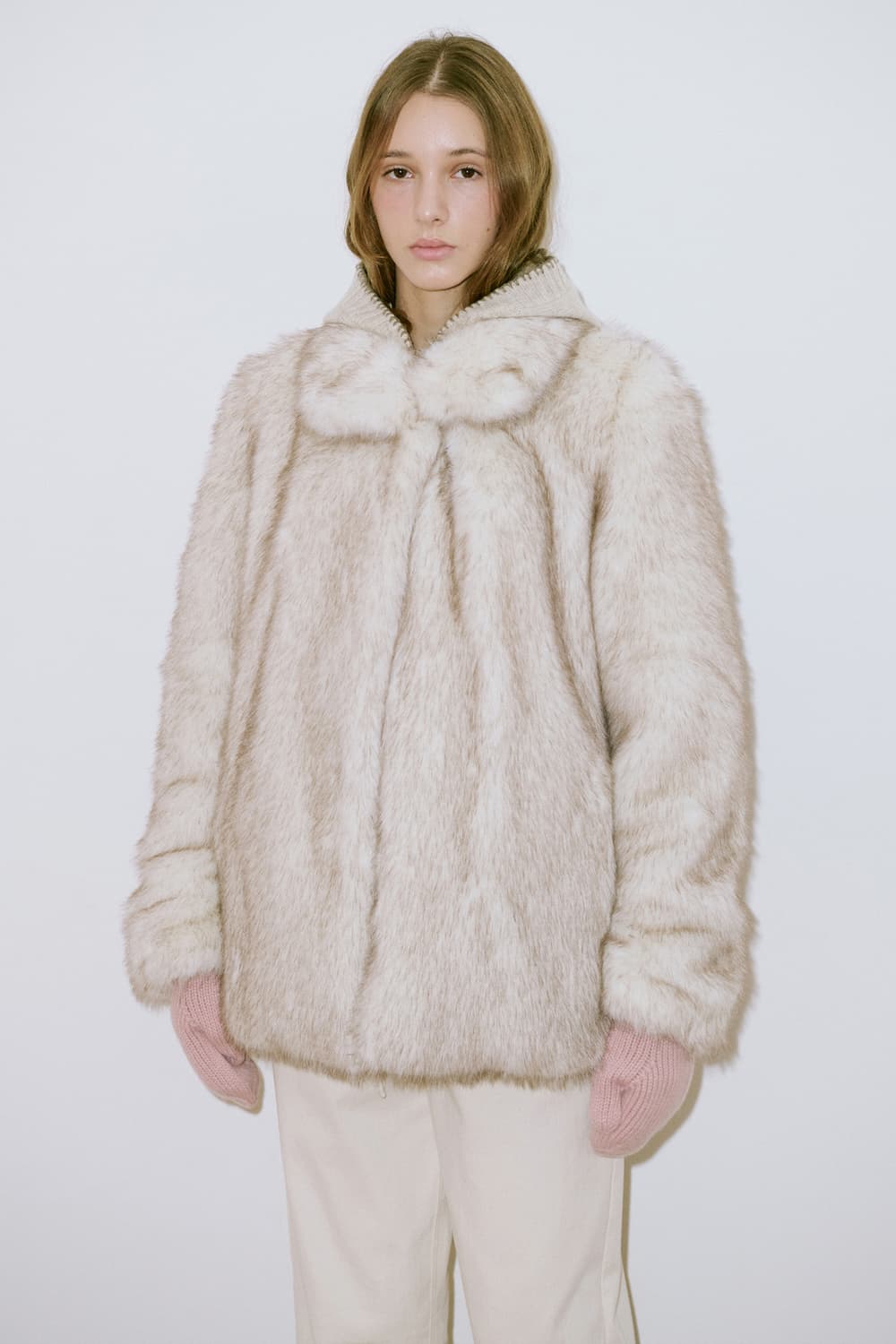 시눈 퍼자켓 아이보리 Sinoon heavy mixed fur 상품이미지2