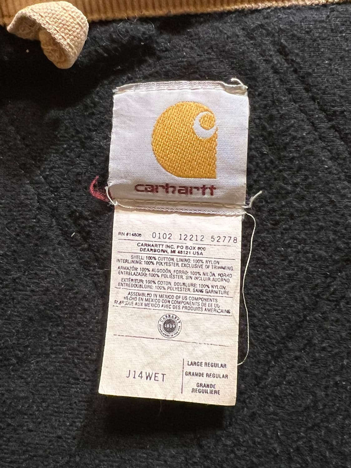 90s [L] 칼하트 산타페 워크 자켓 J14 WET 상품이미지8