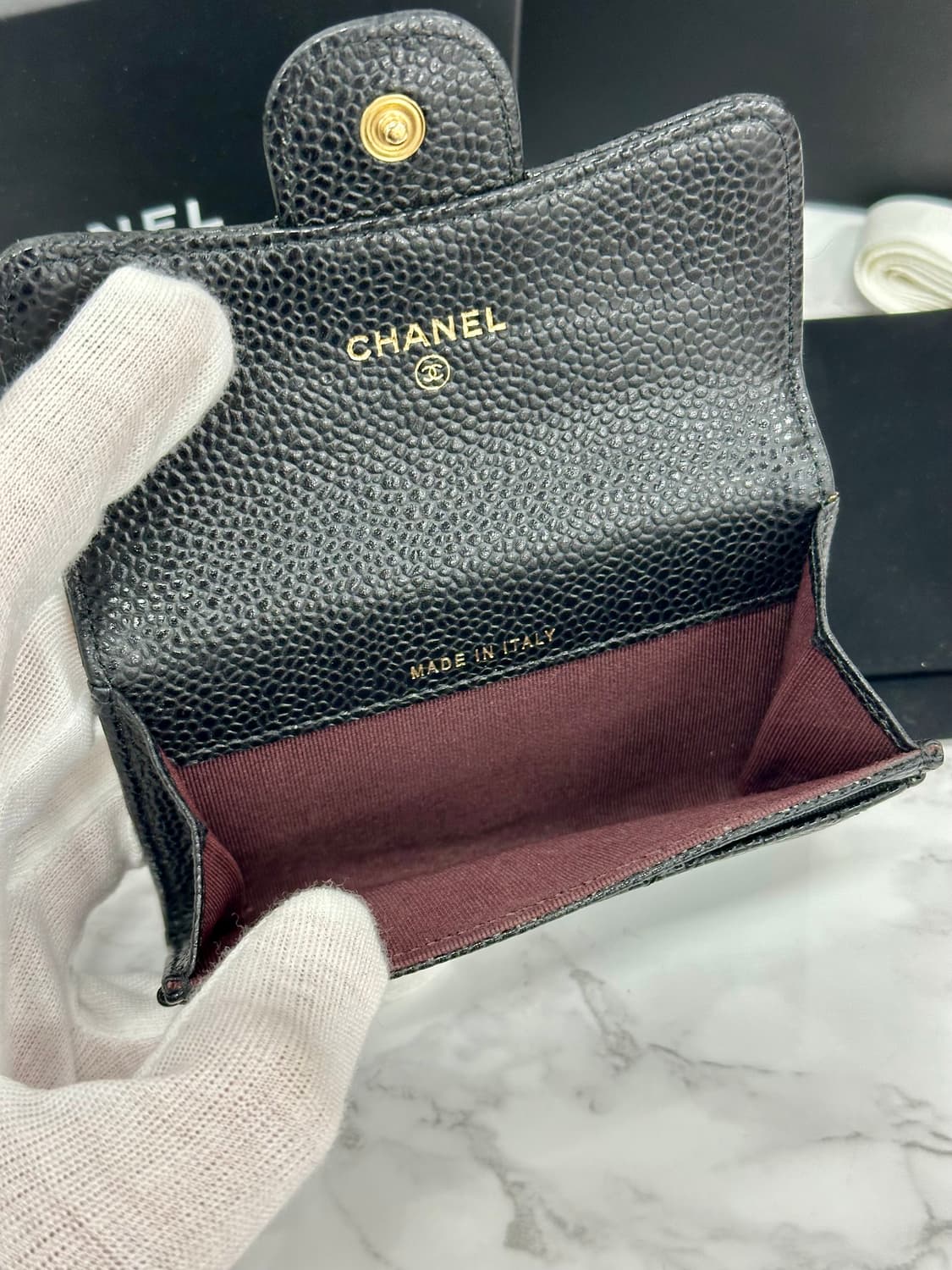 샤넬 클래식 케이버 카드지갑 금장 상품이미지6