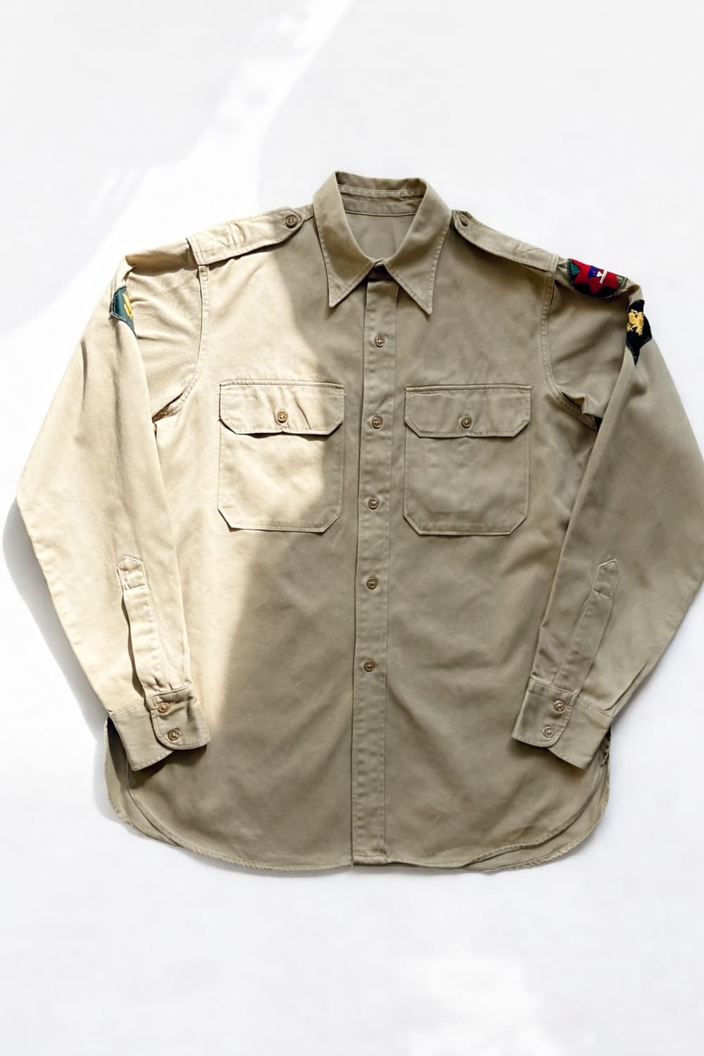50s 미군 카키 오피서 셔츠 15.5(100~103) 상품이미지1
