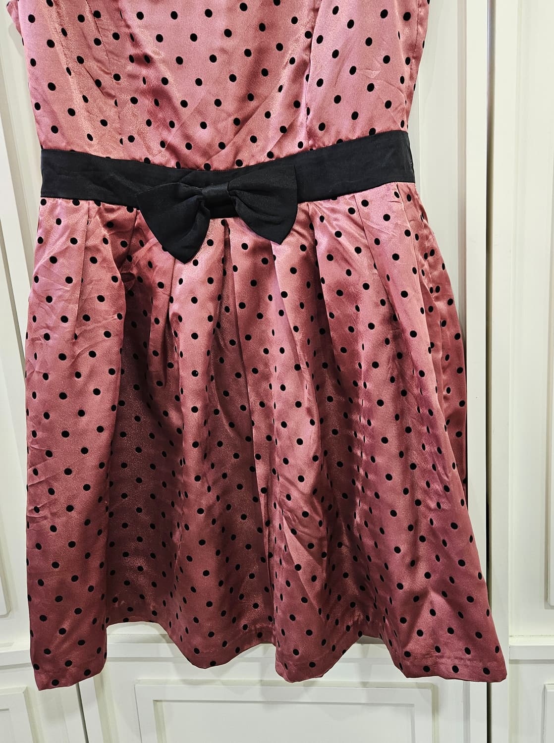 도트 리본 플레어 원피스 상품이미지4