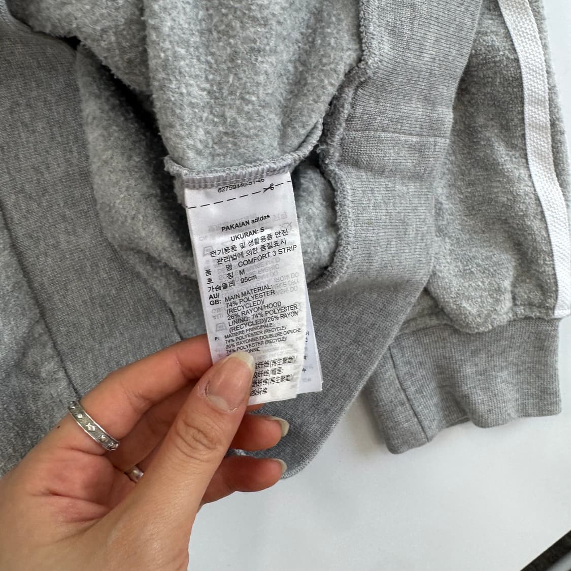 Adidas 아디다스 스펠아웃 로고 그레이 후드티 상품이미지6