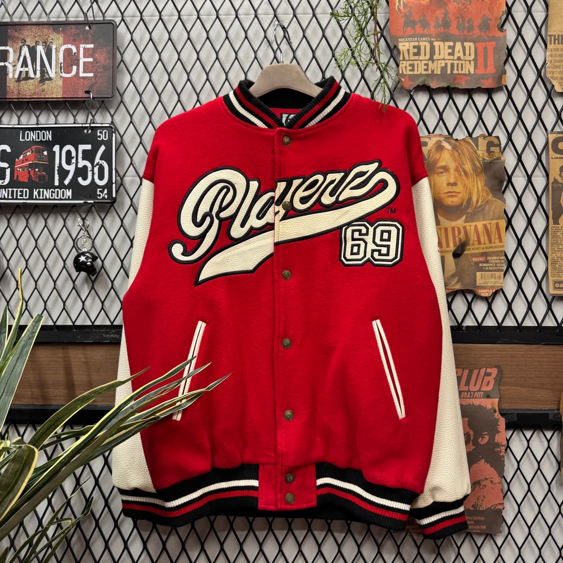 00s PLAYERSACS 스타디움 자켓 전면 로고 포인트 레드 상품이미지1