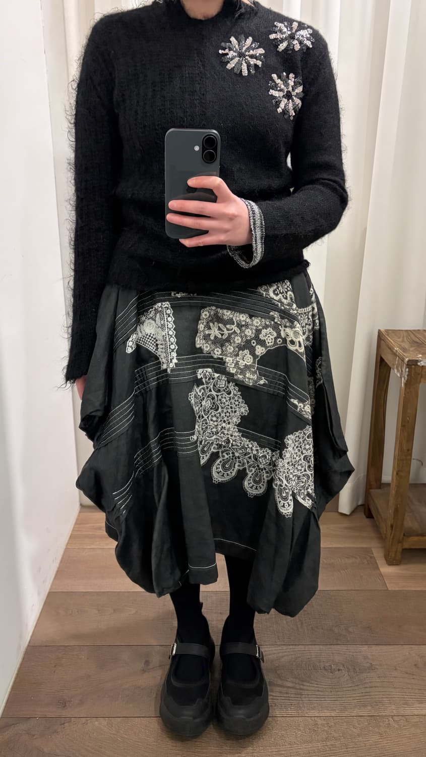 Ethnic Pattern Ruffle Transformed Skirt  상품이미지8