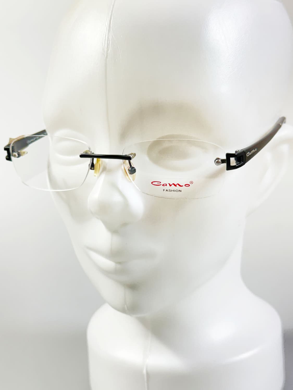 CAMO FASHION 블랙 무테 스퀘어 메탈 빈티지 안경 상품이미지8