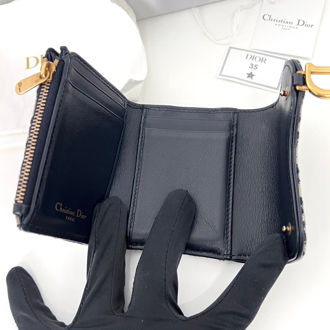 디올 새들 로터스 오블리크 자카드 반지갑 (S5652CTZQ) 상품이미지8