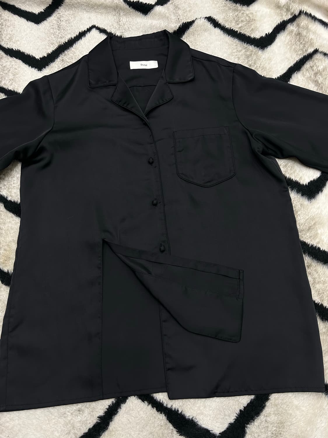 [M]던스트 Slit 블라우스 셔츠/블랙 상품이미지5