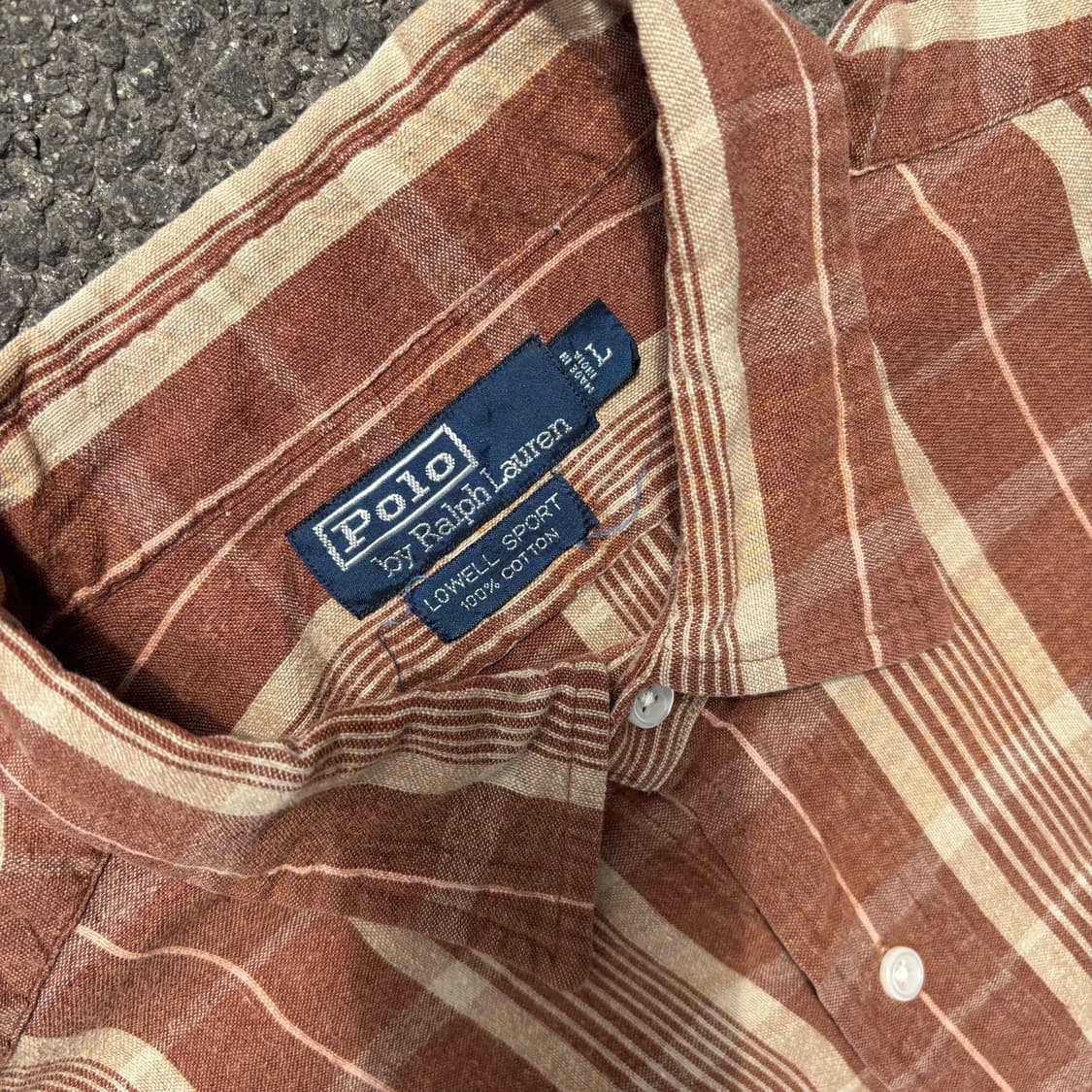 90년대 일본 폴로 랄프로렌 로웰 스포츠 체크 셔츠 상품이미지3