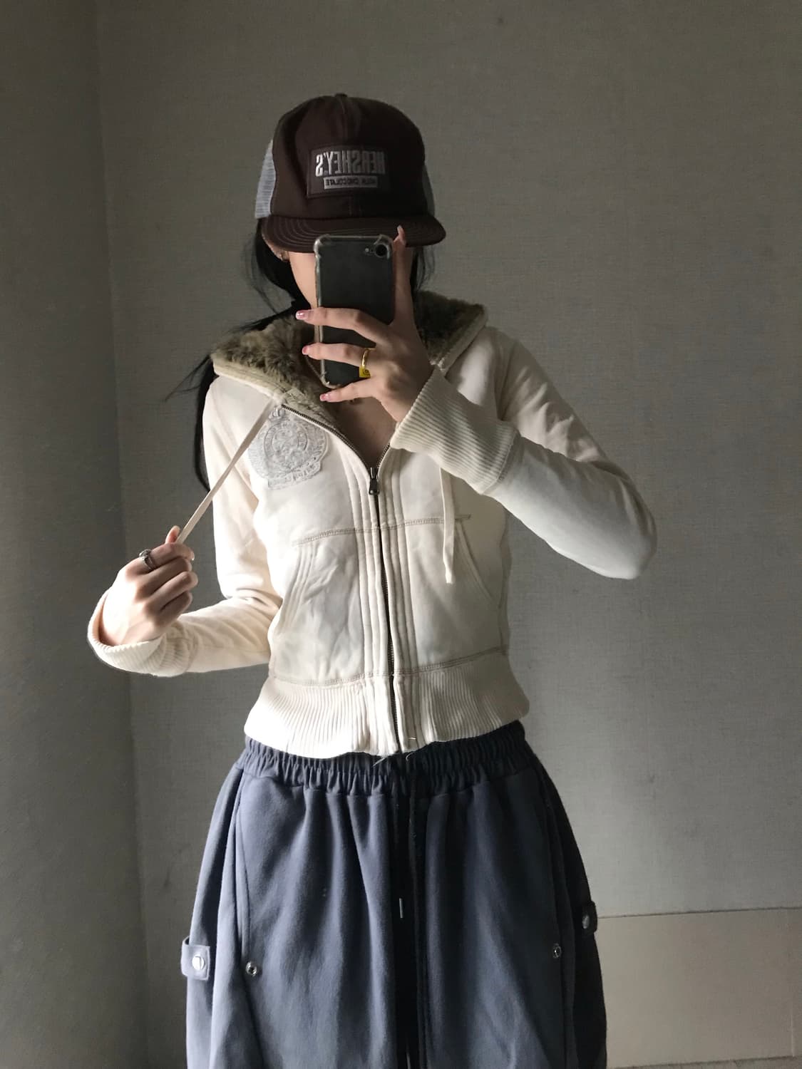 폴로 아이보리 울프죠 후드집업 상품이미지3