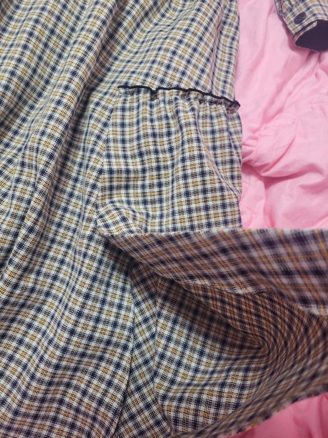 급처상태좋음!레니본 세일러카라 벨트 체크 롱원피스 럭키슈에뜨st 상품이미지7