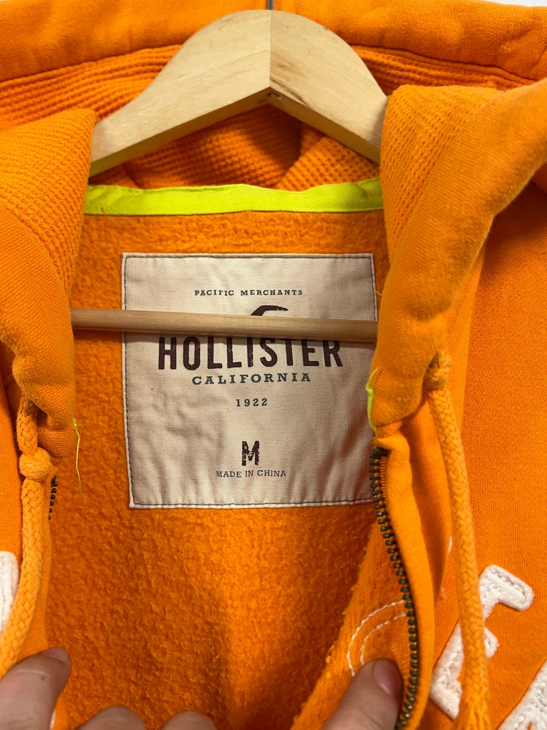 M) 홀리스터 오렌지 로고 자수 후드집업 O248 상품이미지2