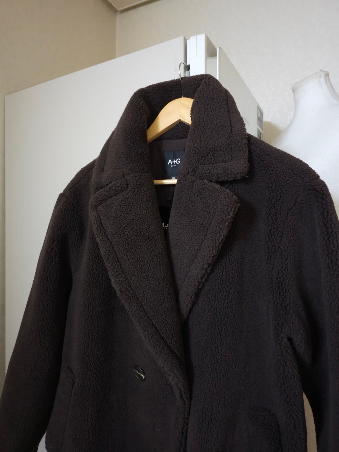 새상품)A+G 엣지 테디 무스탕코트 브라운 상품이미지2