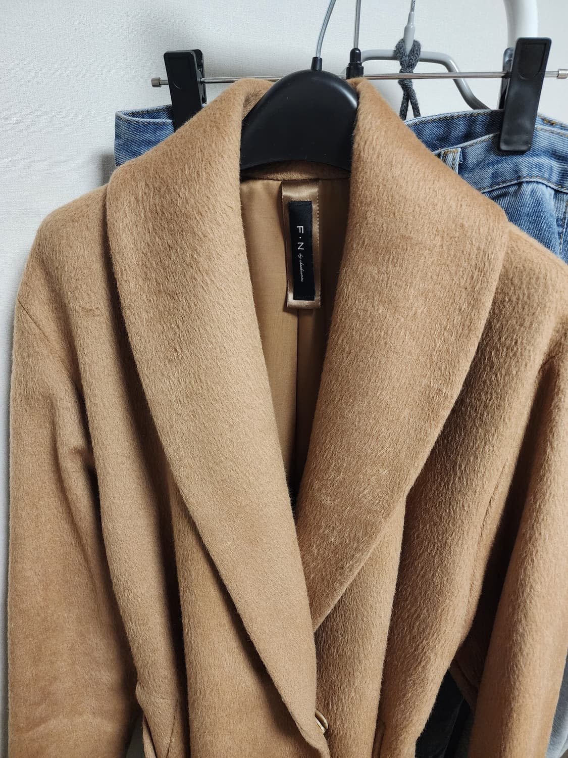 여성 카멜 겨울 롱코트 상품이미지4