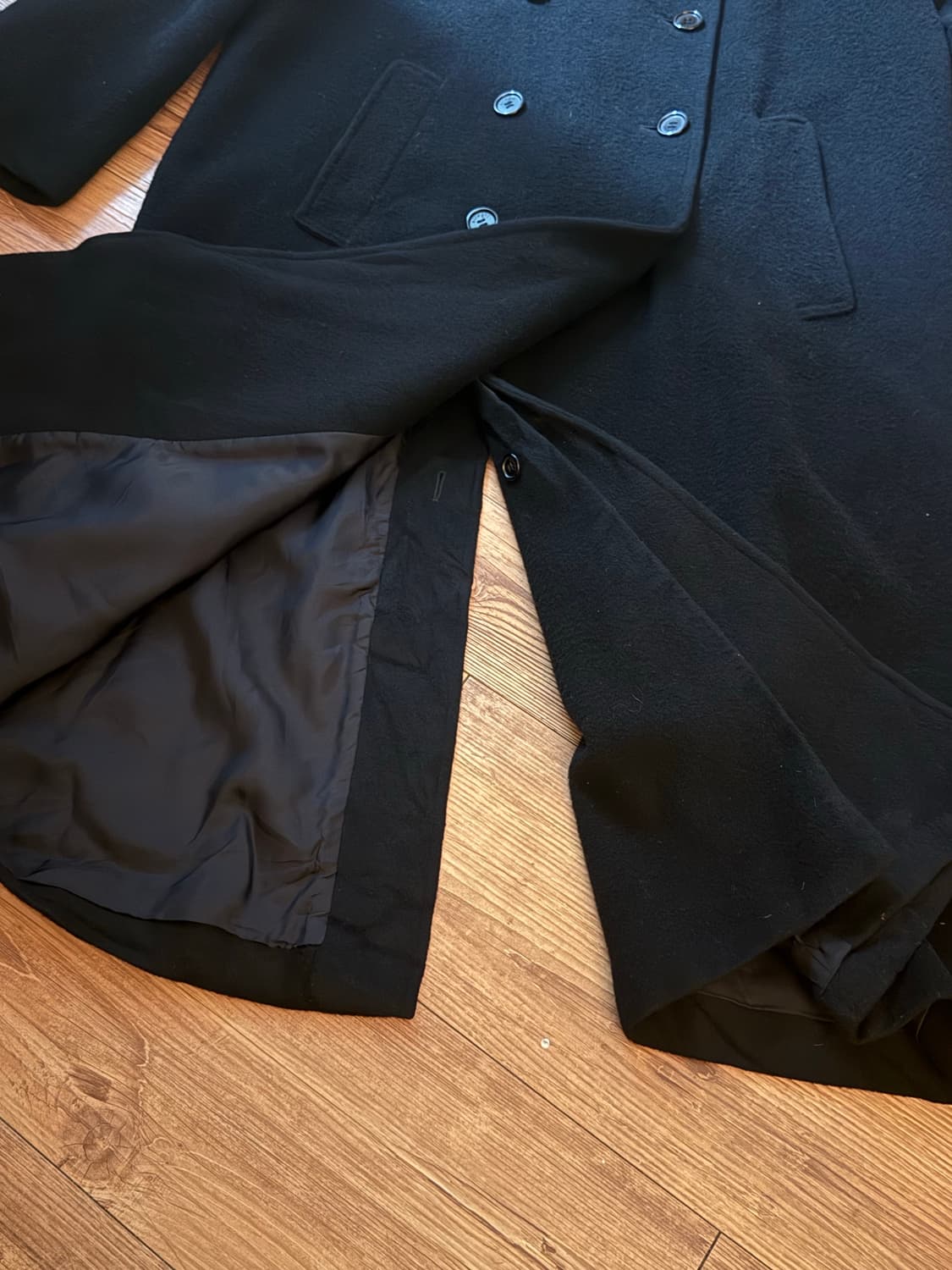 italy 알레그리 울 더블 스냅 코트 블랙 M-L 상품이미지3