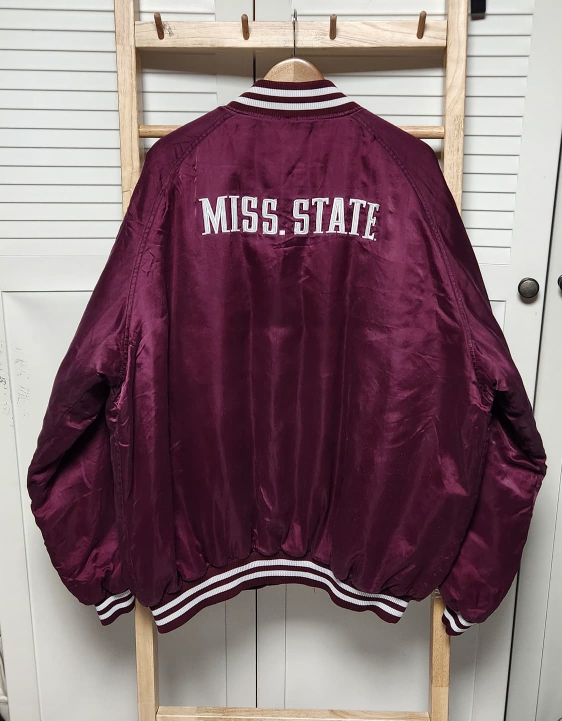 2XL 나이키 90s 버건디 미시시피 주립 바시티 점퍼 자켓 상품이미지3