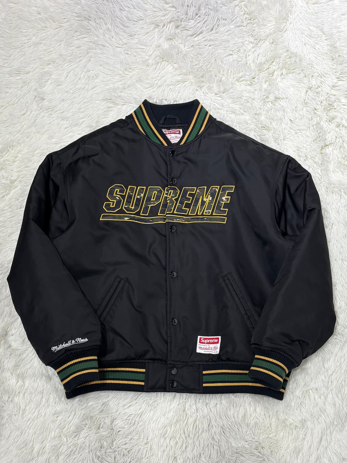 슈프림 미첼앤네스 카모로고 바시티 자켓 상품이미지4