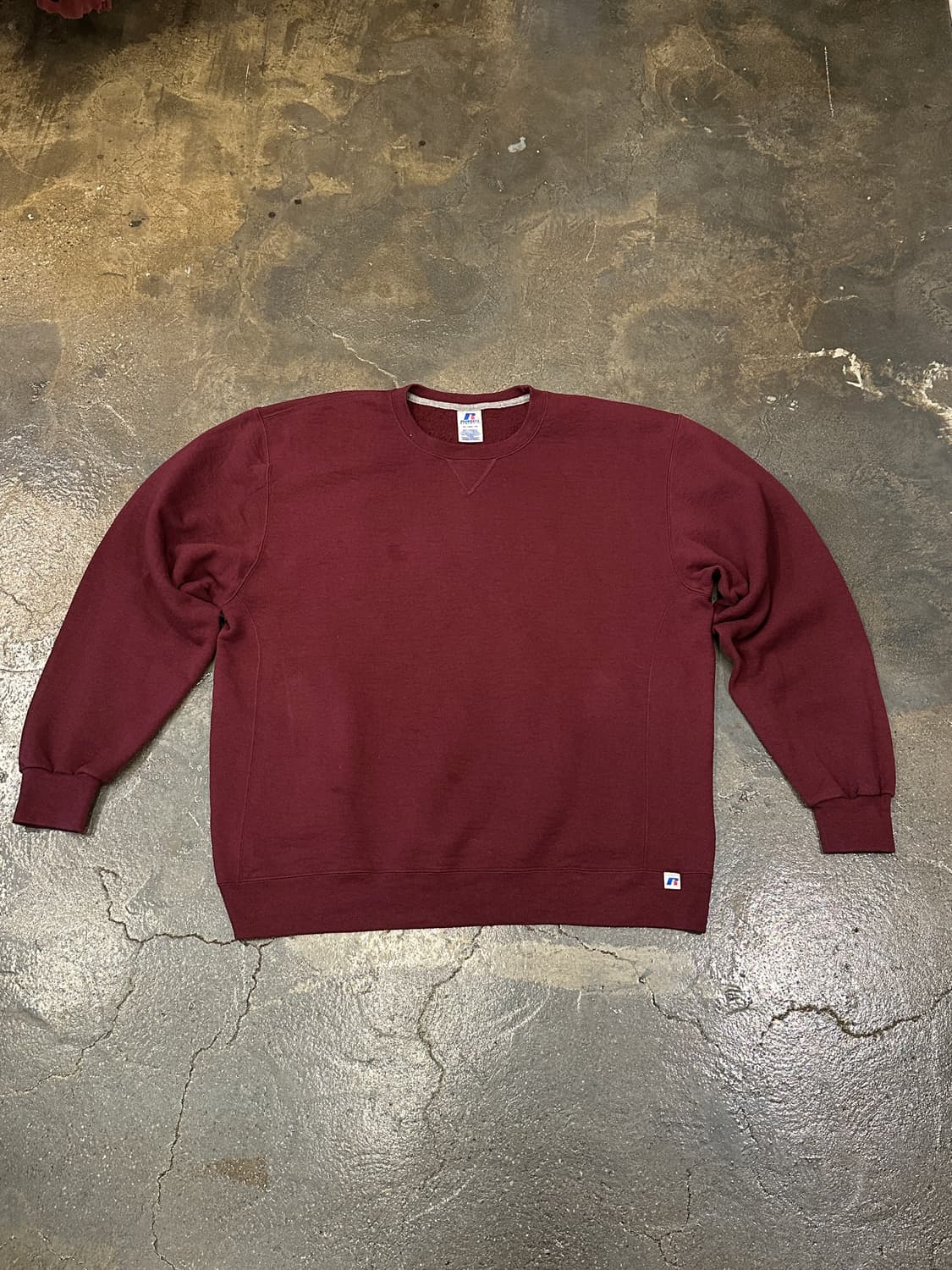 90s Russell 러셀 스웻셔츠 버건디 XL 상품이미지1