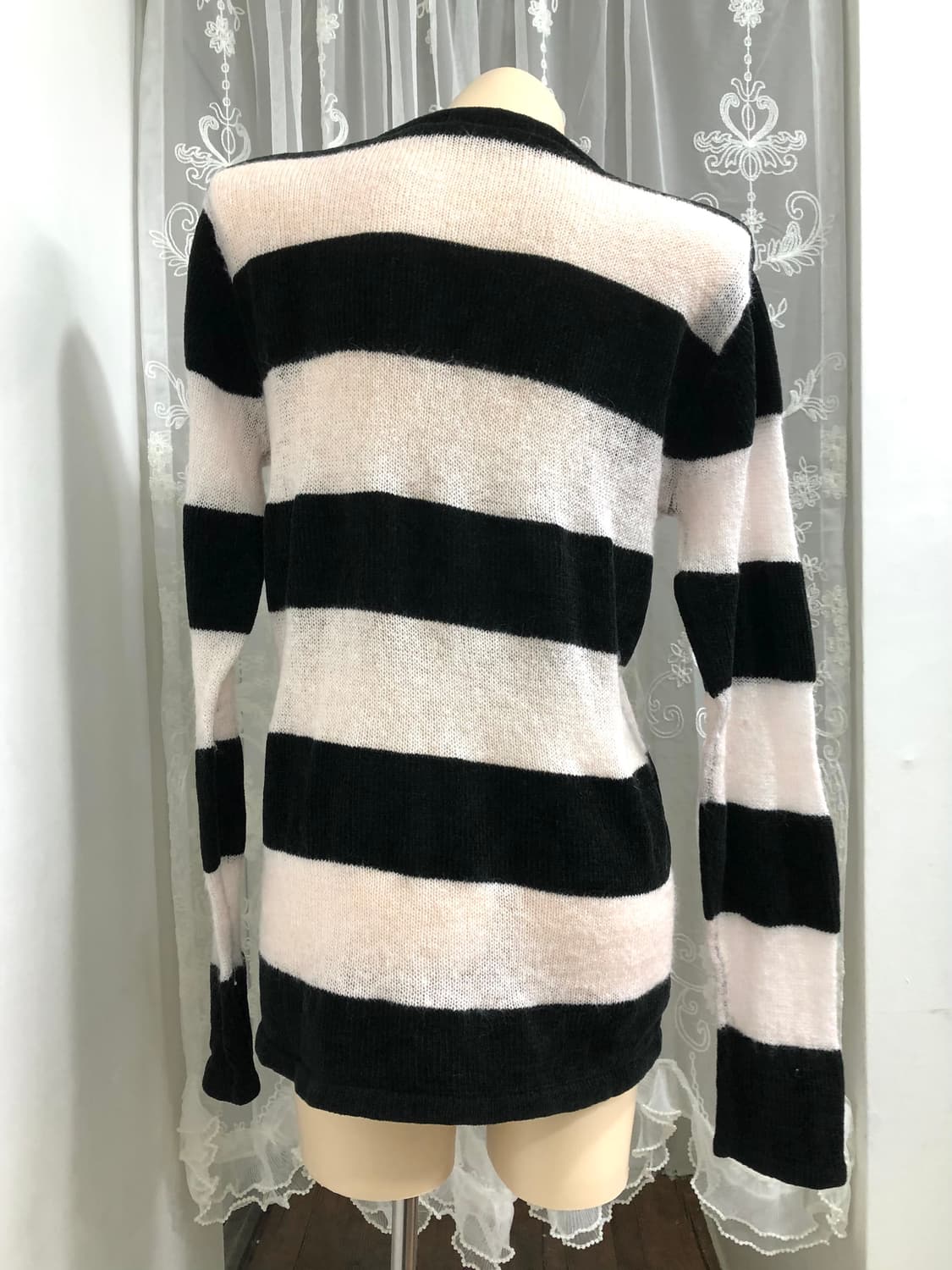 dark green stripe knit cardigan 상품이미지2