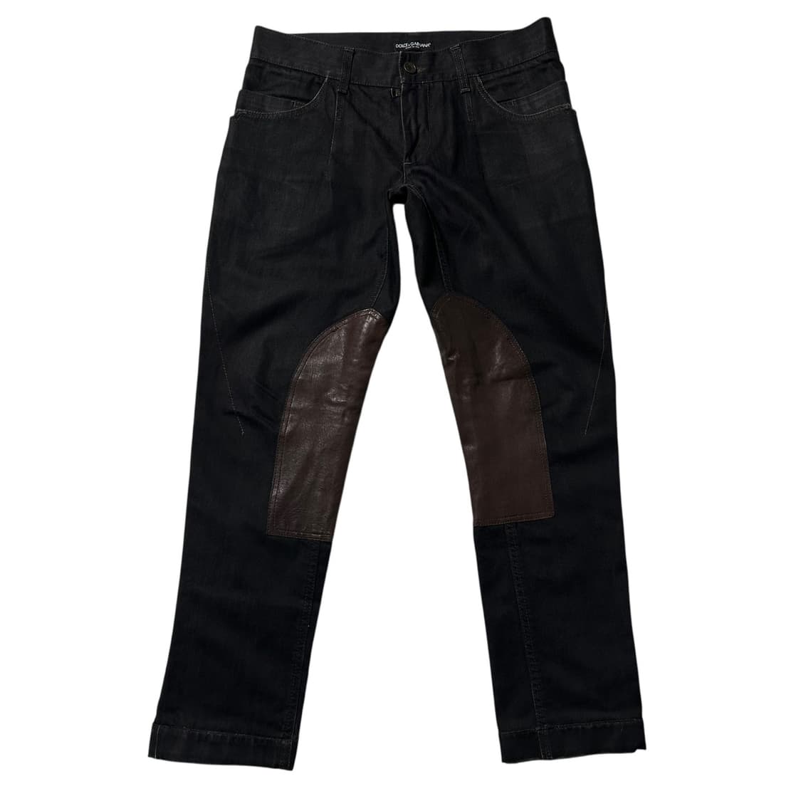돌체 앤 가바나 Y2K 레더 패치 스트레이트 데님 팬츠 상품이미지3