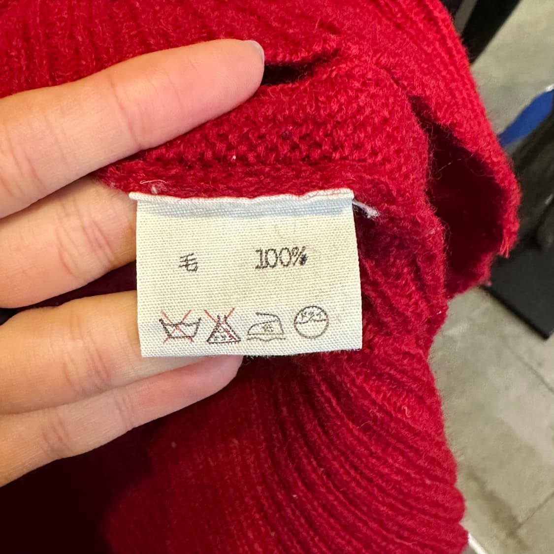 45rpm 케이블 하프넥 울 니트 롱 시보리 디테일 레드 상품이미지6