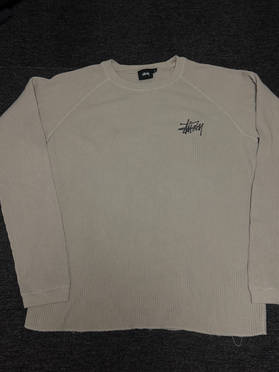 [ L] 스투시 래글런 써멀 롱슬리브 크루 본 상품이미지1