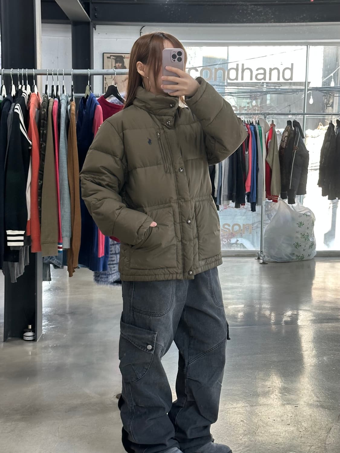 폴로랄프로렌 포니 덕다운 패딩 브라운 상품이미지3