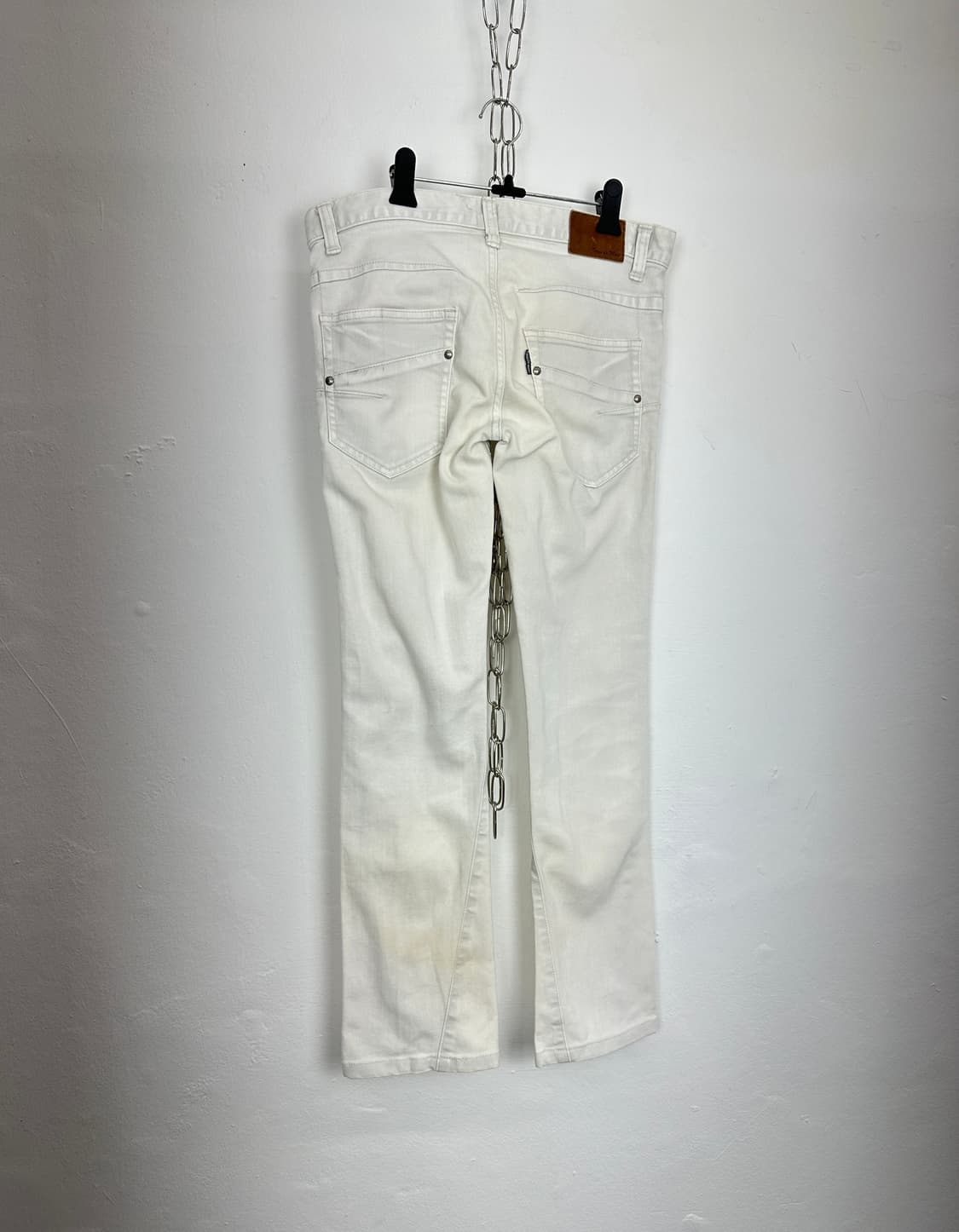 Tornado Mart white brown tap pants  상품이미지1