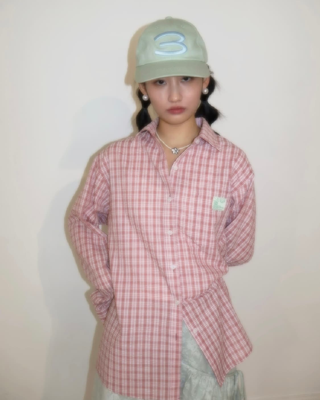 콜로신스 인터라켄 체크 셔츠 Salmon 상품이미지1