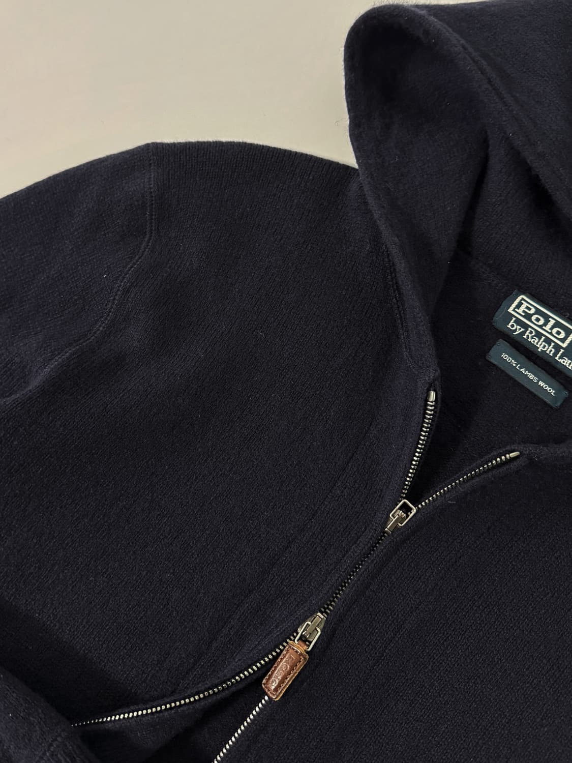 폴로 랄프로렌 00‘s 루즈핏 램스울 네이비 투웨이 니트 후드집업 상품이미지3