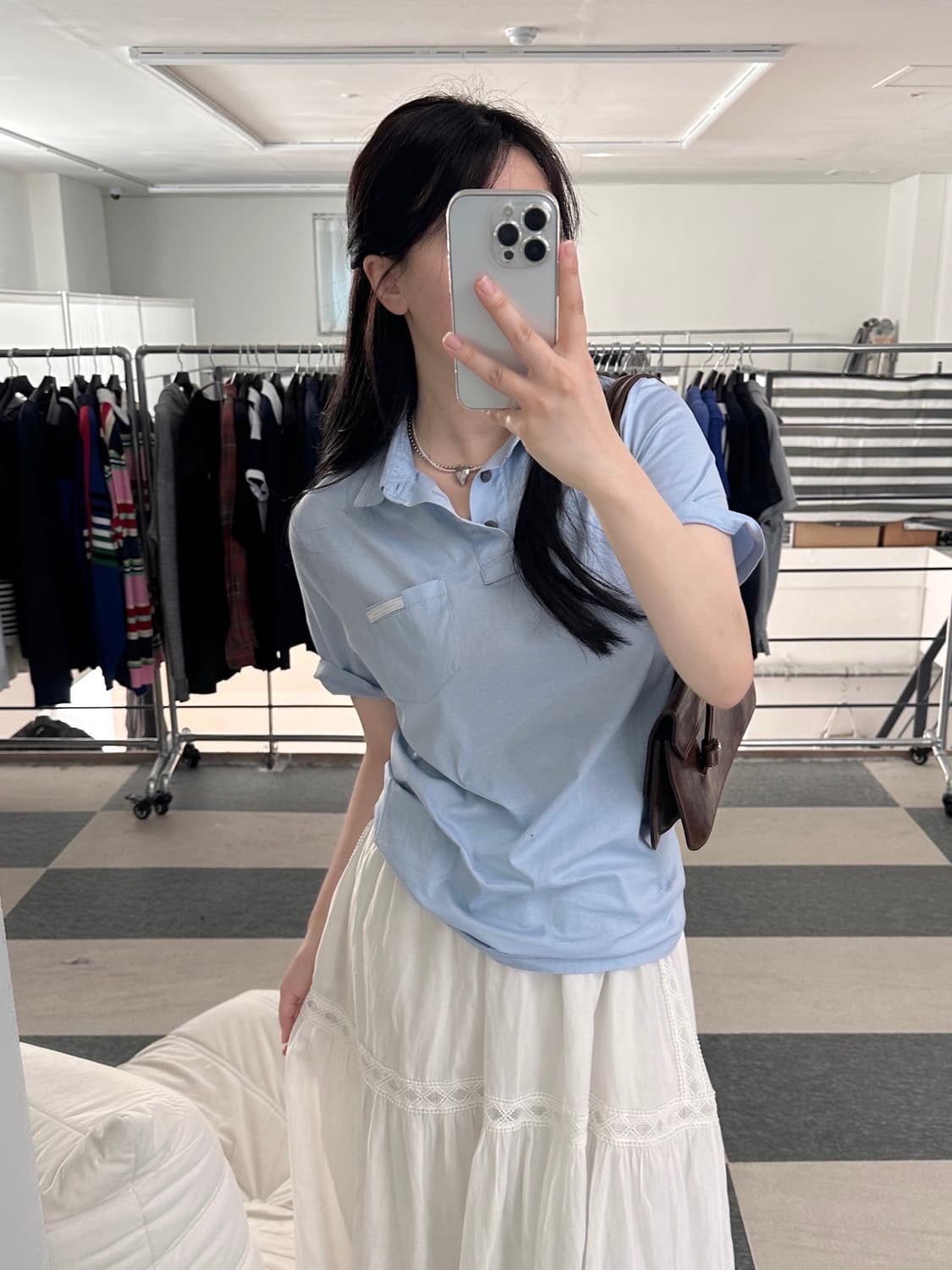 프라다 베이비블루 포켓 카라 티셔츠  상품이미지2