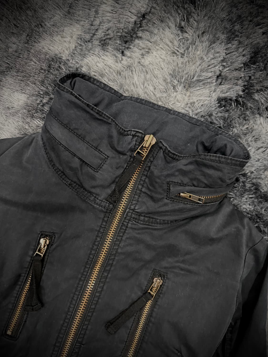 Moussy 지퍼 디테일 보노넥 자켓 상품이미지5