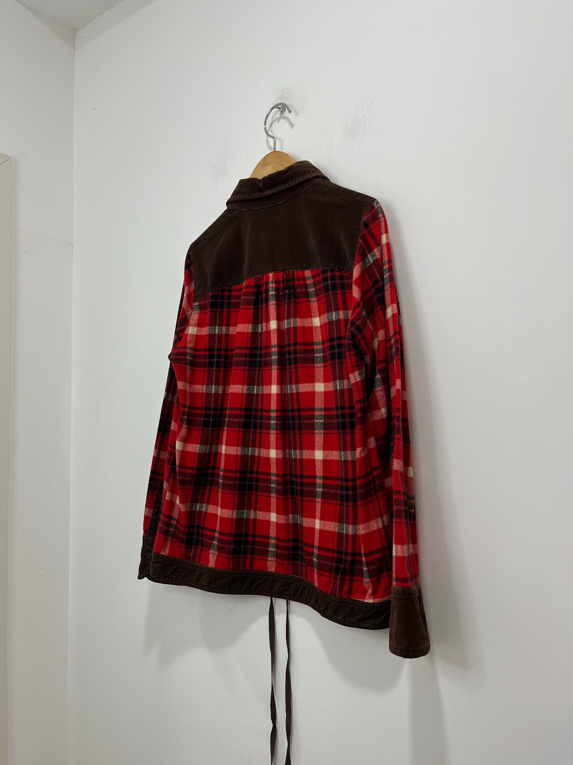 일본 빈티지 골덴 체크 레이어드 아노락 셔츠 상품이미지6