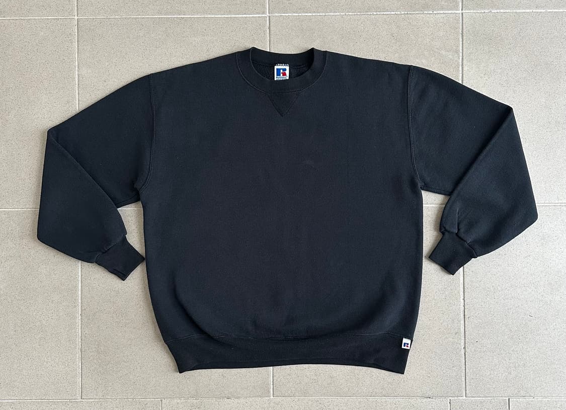 90s 빈티지 러셀 스웻셔츠 블랙 XL USA 상품이미지1
