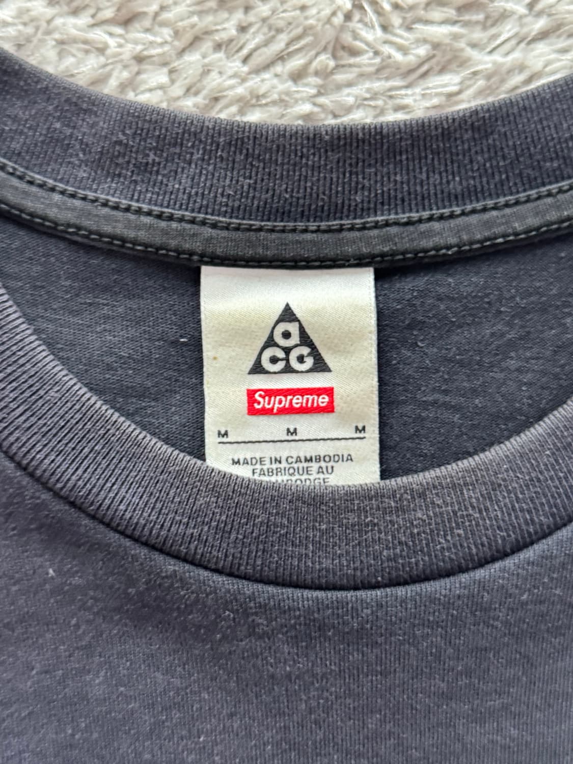 슈프림 x 나이키 ACG 그리드 티셔츠 블랙 - 22FW M 상품이미지3