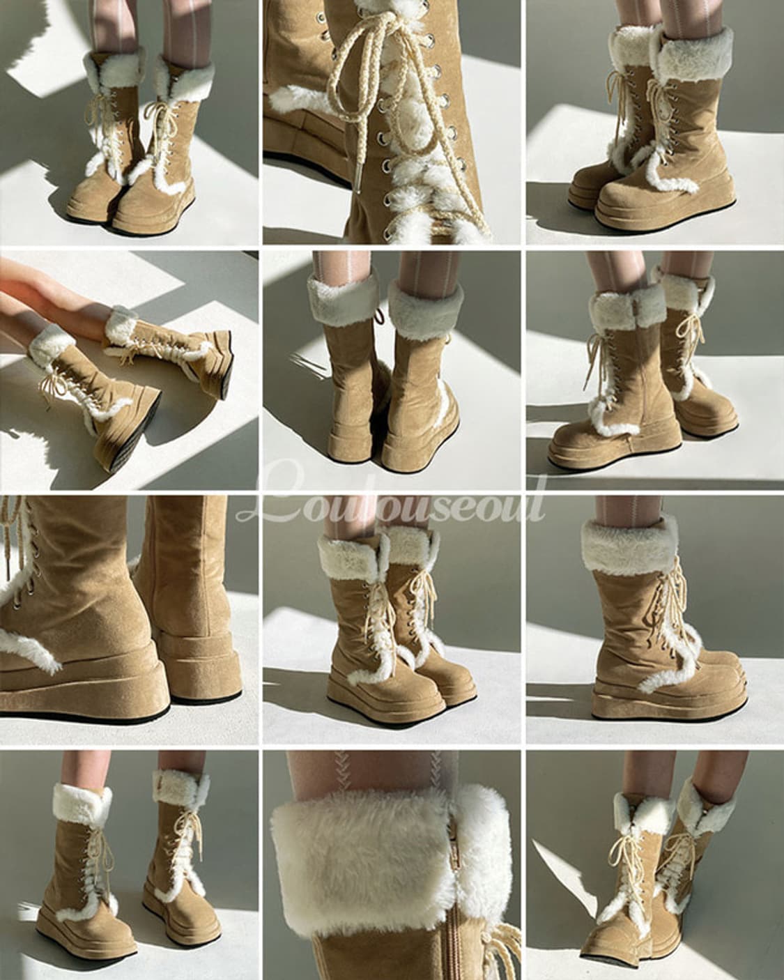 루루서울 엔젤퍼부츠 베이지 미디 235 상품이미지3