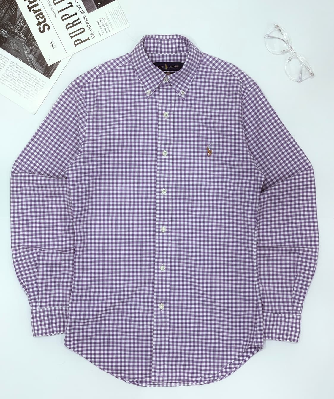 Polo 폴로랄프로렌 퍼플 깅엄 체크 셔츠 상품이미지3