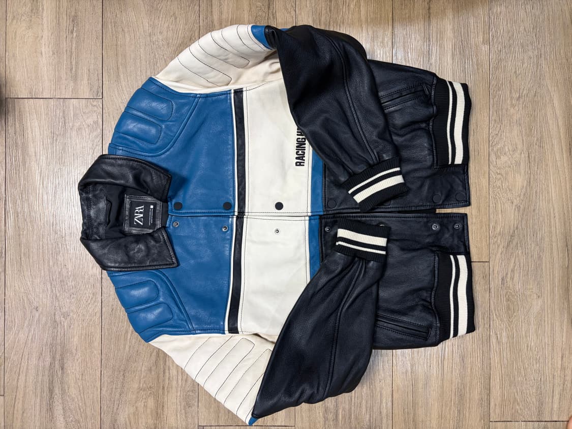 자라 리얼레더 레이싱 자켓 상품이미지2