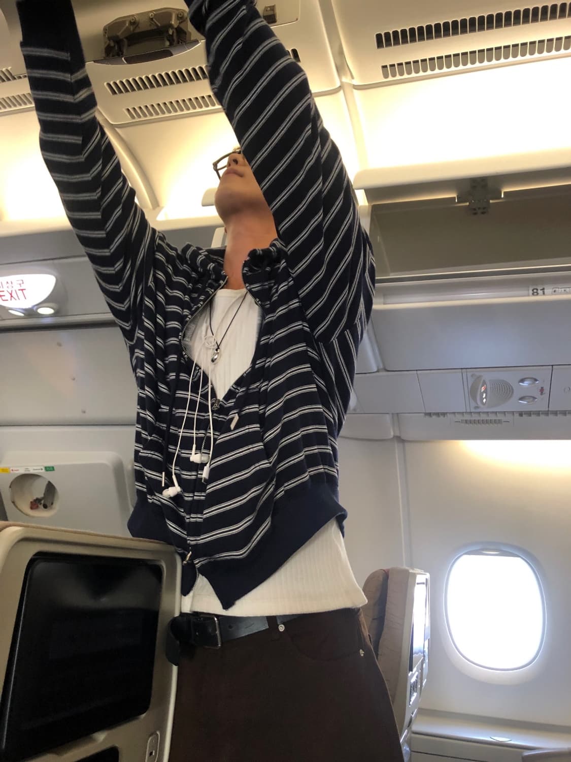 베이그 Tokyo stripe crop hood jp 상품이미지5