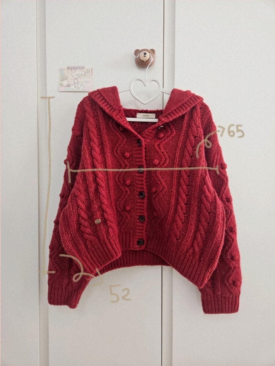 호와스 HOWUS 엔젠 니트가디건 (크리스마스 레드 니트) 상품이미지6