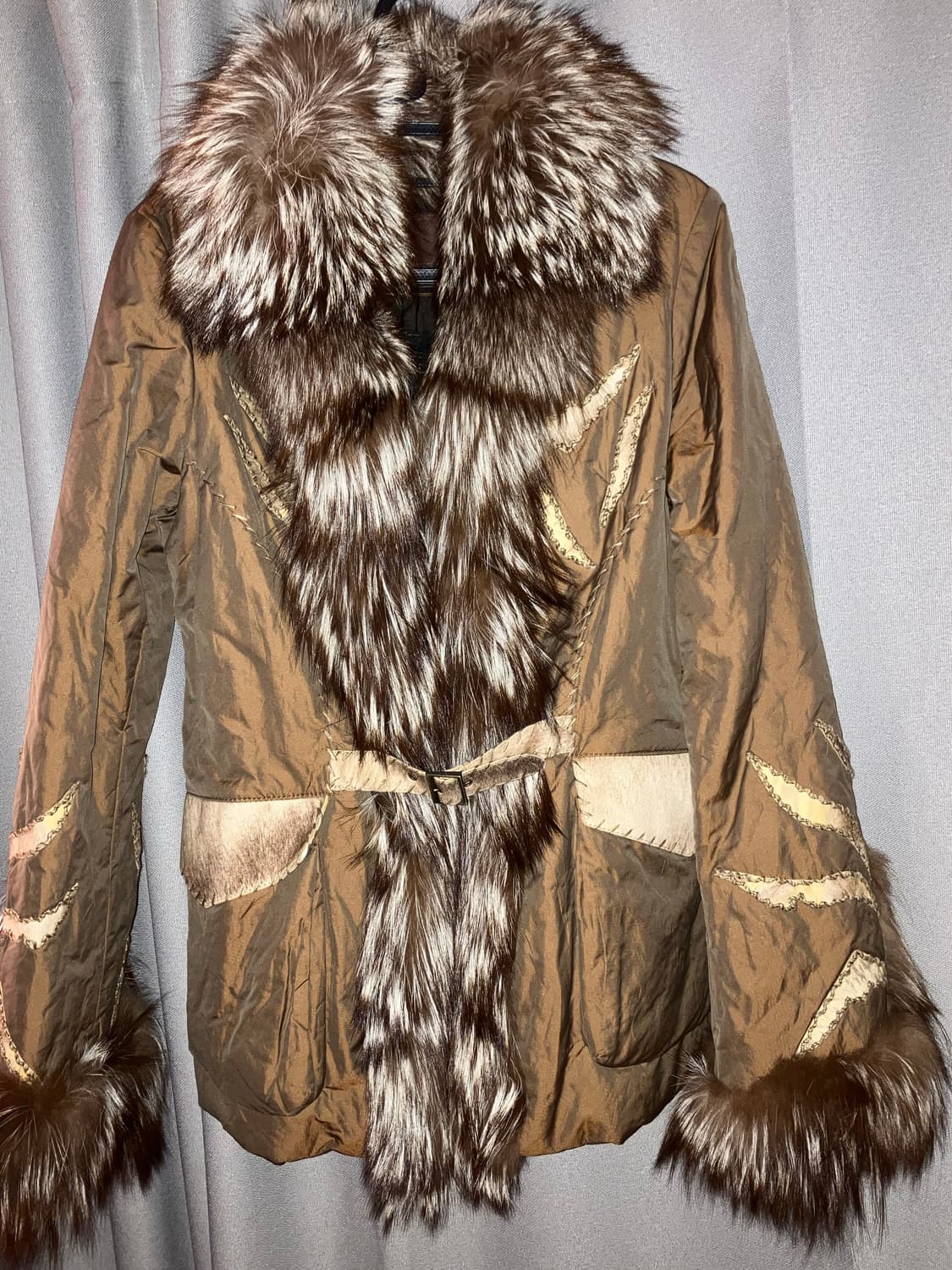 빈티지 y2k 보헤미안 히피깔 퍼코트(누빔o) 상품이미지1