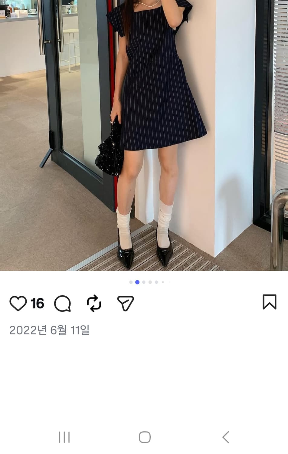 프레클 백크로스 핀스트라이프 원피스 상품이미지2